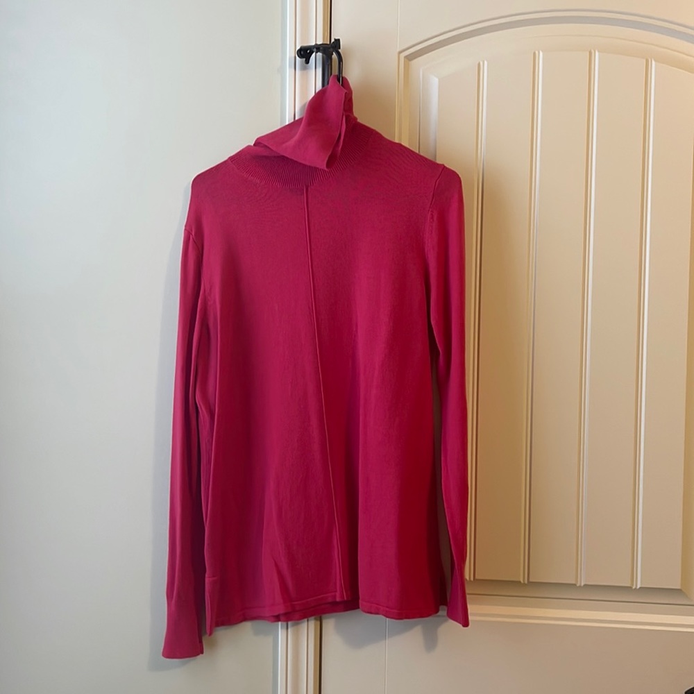Loft sweater turtleneck in large hot pink